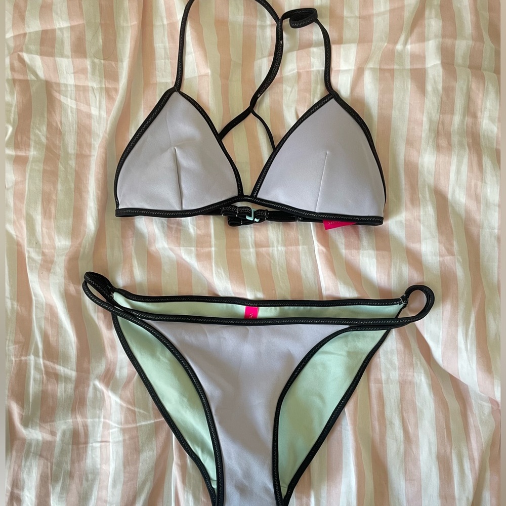 Purple Triangle Bikini Set